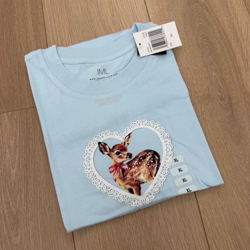 Isaac Morris IML Delusional Fawn Heart Graphic Tee Light Blue XL
MP72566AF9P12